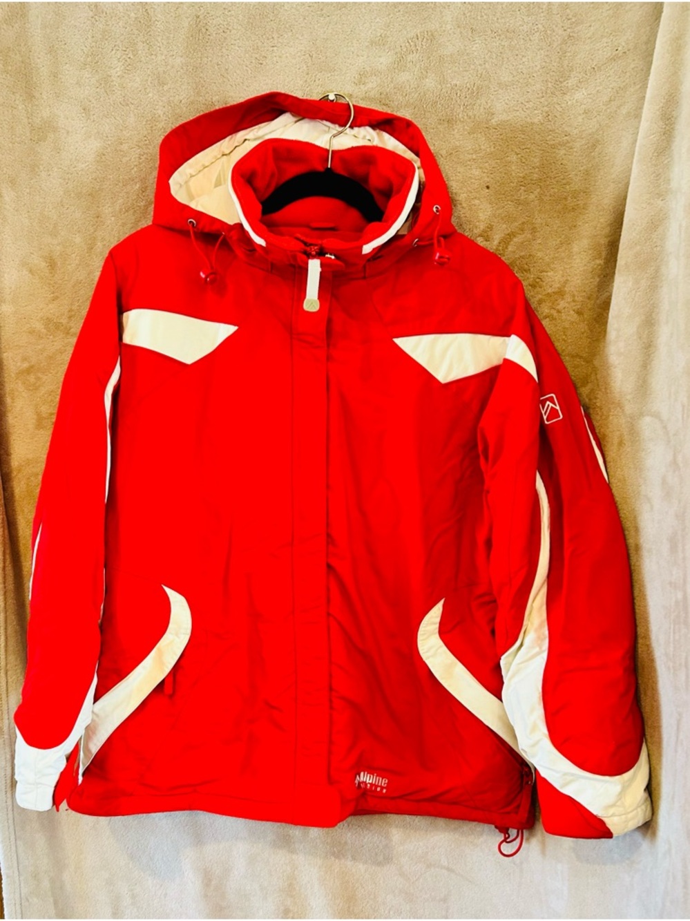 Alpine Design Red Ski Jacket Hooded Waterproof Snow Coat Womens XL 14/16